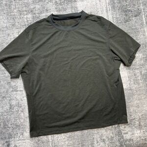 Lululemon Shirt Adult Large Olive Taupe Performance T-Shirt Gym Running Boxy
